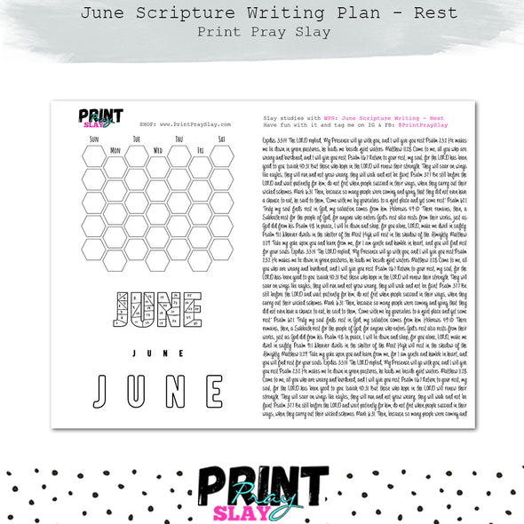 June Scripture Writing Plan: Rest