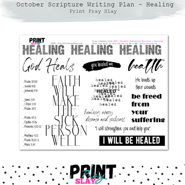 October Scripture Writing Plan: Healing