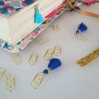 Blue Tassel Paper Clips
