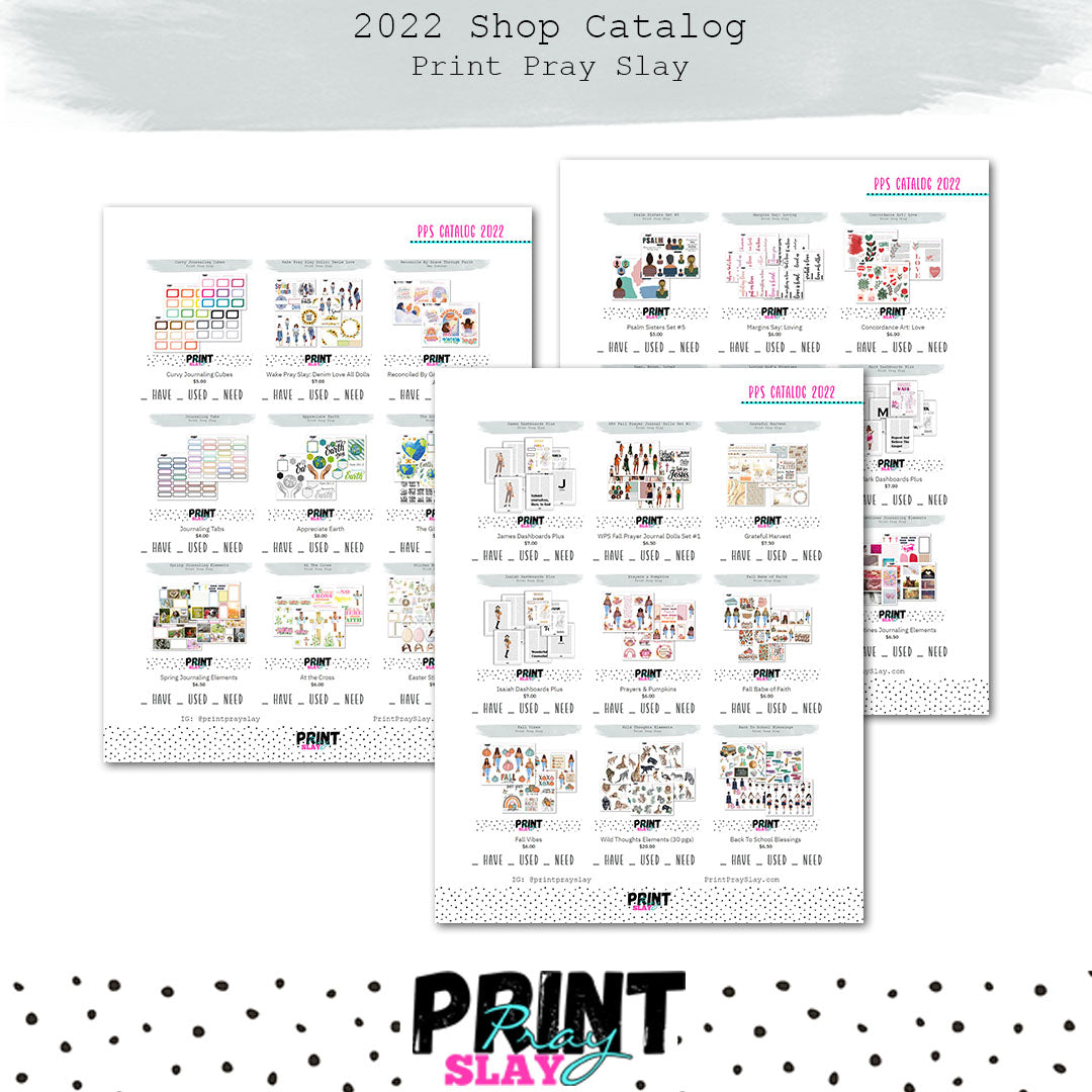 2022 Shop Catalog Print Pray Slay