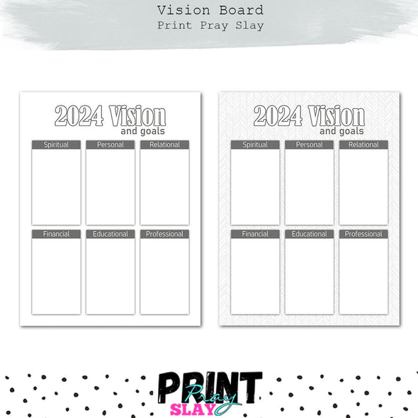 Vision Board Planner Inserts
