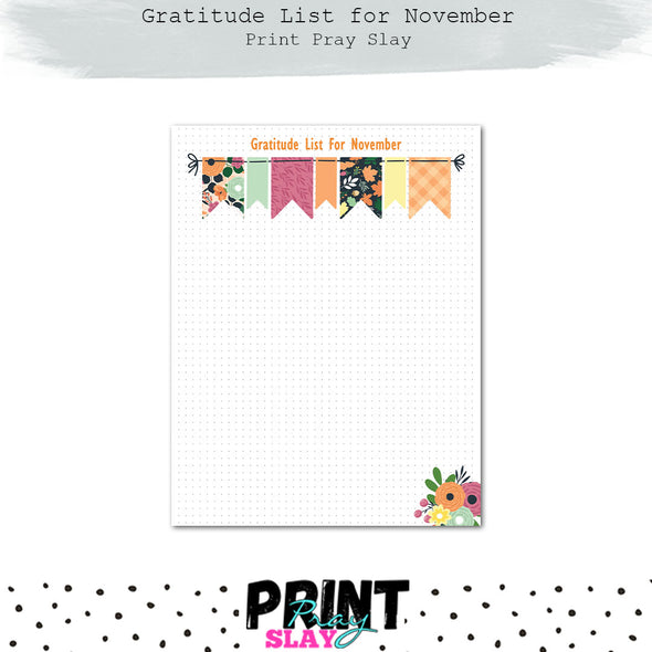 Gratitude List for November