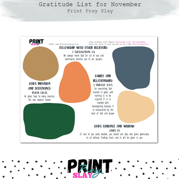 Gratitude List for November