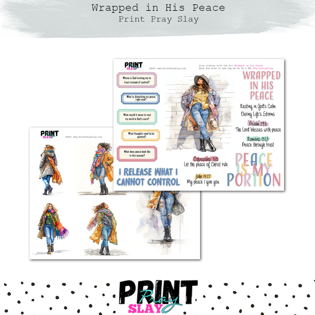 Wrapped Peace Sign Wrapped in His Peace – Print Pray Slay