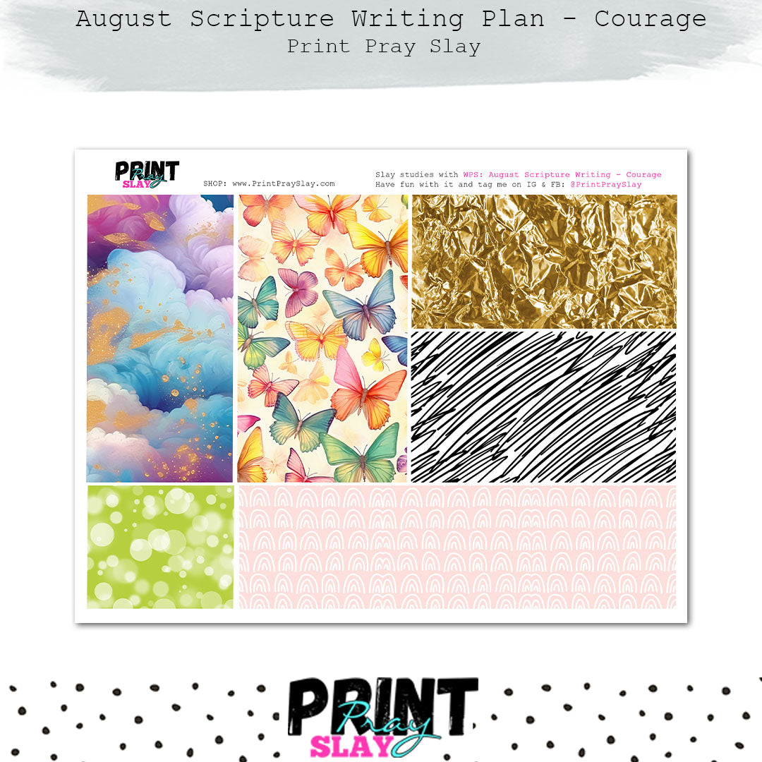 August Scripture Page August Scripture Writing Plan: Courage – Print Pray Slay