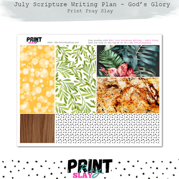 July Scripture Writing Plan: God's Glory