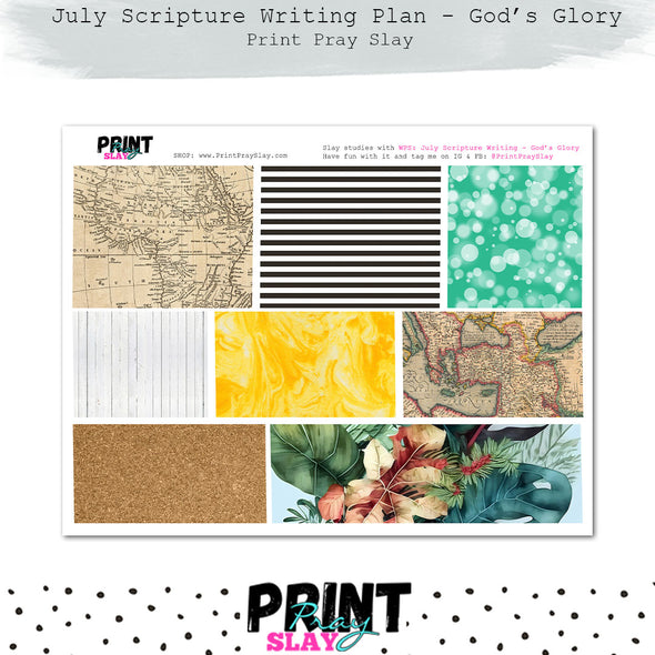 July Scripture Writing Plan: God's Glory
