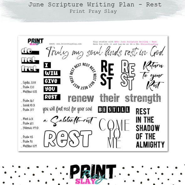 June Scripture Writing Plan: Rest