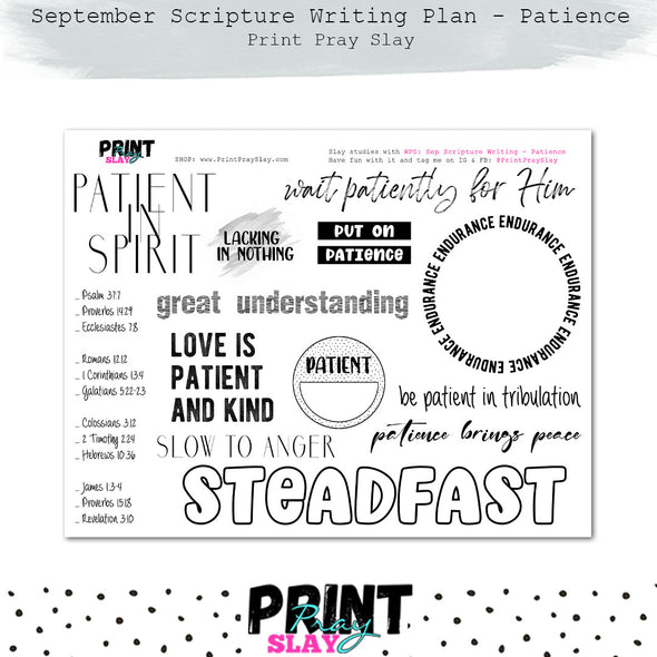 Sep Scripture Writing Plan: Patience