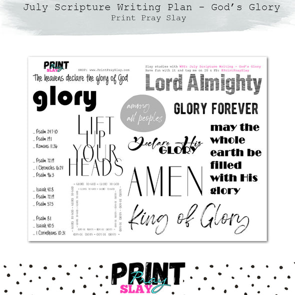 July Scripture Writing Plan: God's Glory