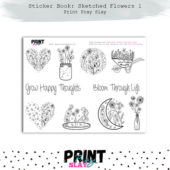 Sticker Book: Sketch Flowers 1