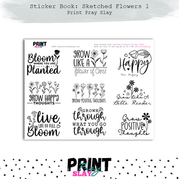 Sticker Book: Sketch Flowers 1