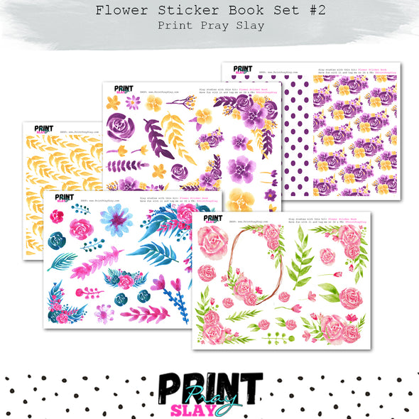 Flower Sticker Book Set #2
