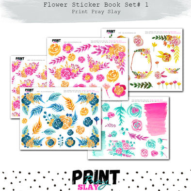 Flower Sticker Book Set #1