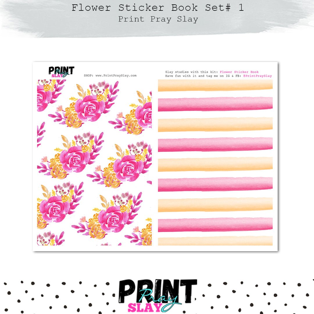Flower Sticker Book Flower Sticker Book Set #1 – Print Pray Slay