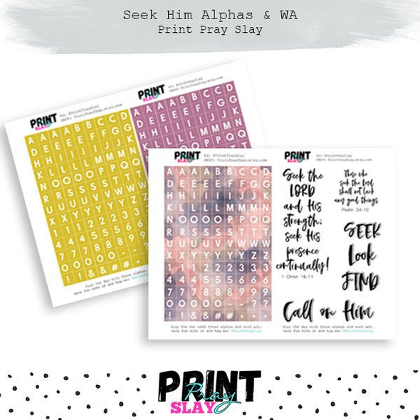 Alphas & Word Art - Seek Him Kit