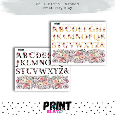 Alphas - Fall Floral Kit