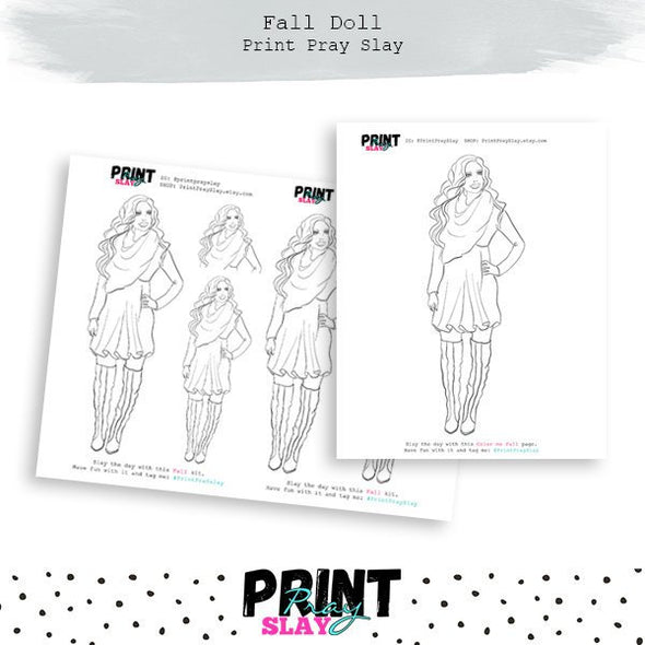 Fall Doll Coloring Page