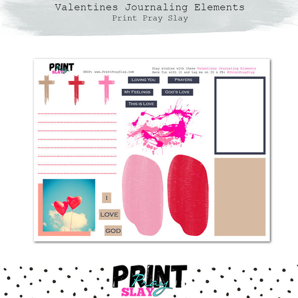 Valentines Journaling Elements