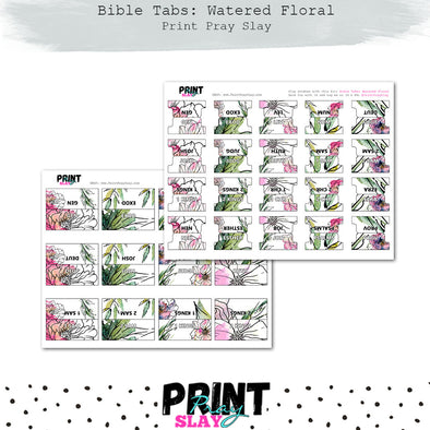 Bible Tabs: Watered Florals (10 pgs)