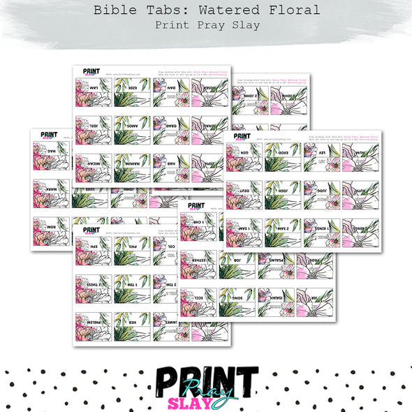 Bible Tabs: Watered Florals (10 pgs)
