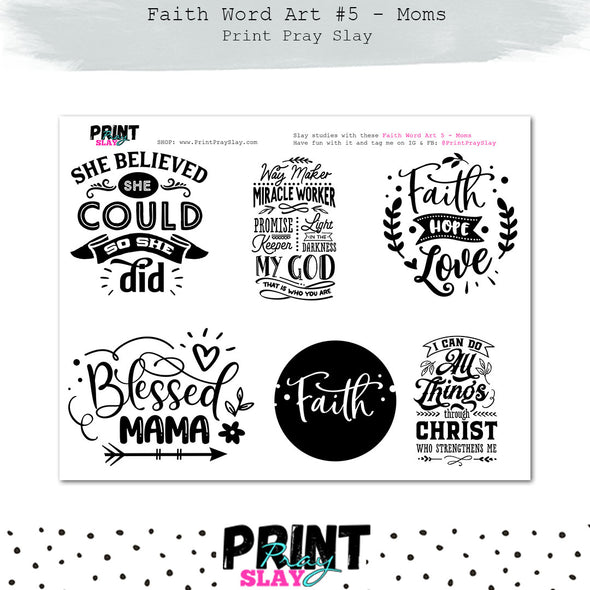 Faith Word Art #5 - Mom