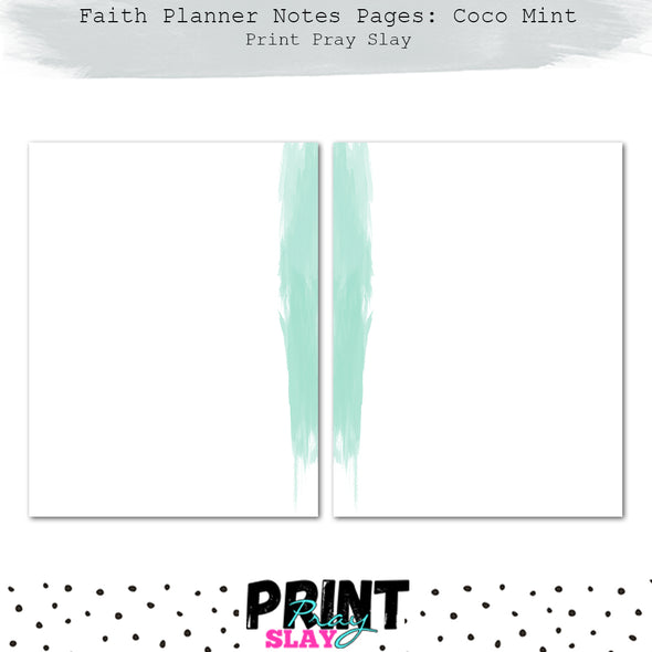 Faith Planner Notes - Cool Mint (12 pgs)