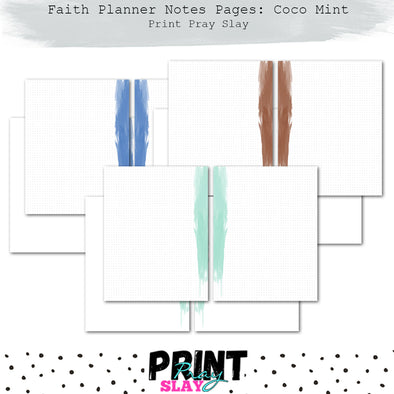 Faith Planner Notes - Cool Mint (12 pgs)