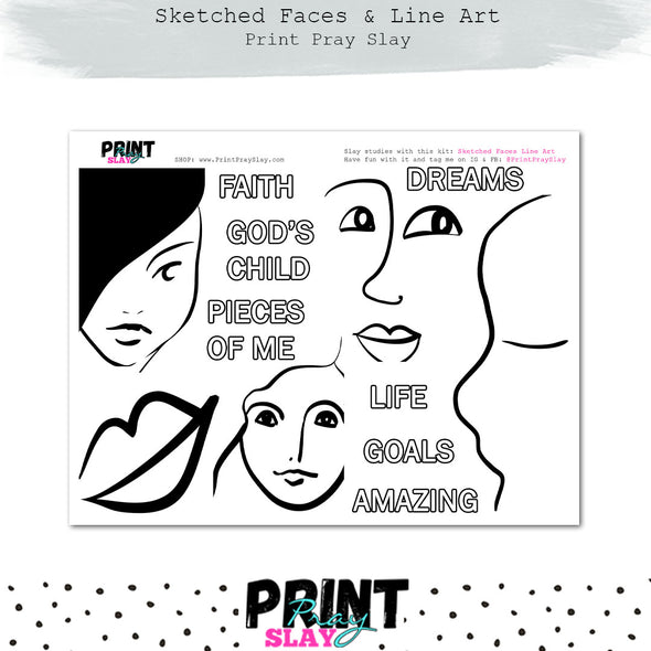 Sketched Faces & Line Art