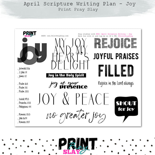 April Scripture Writing Plan - Joy