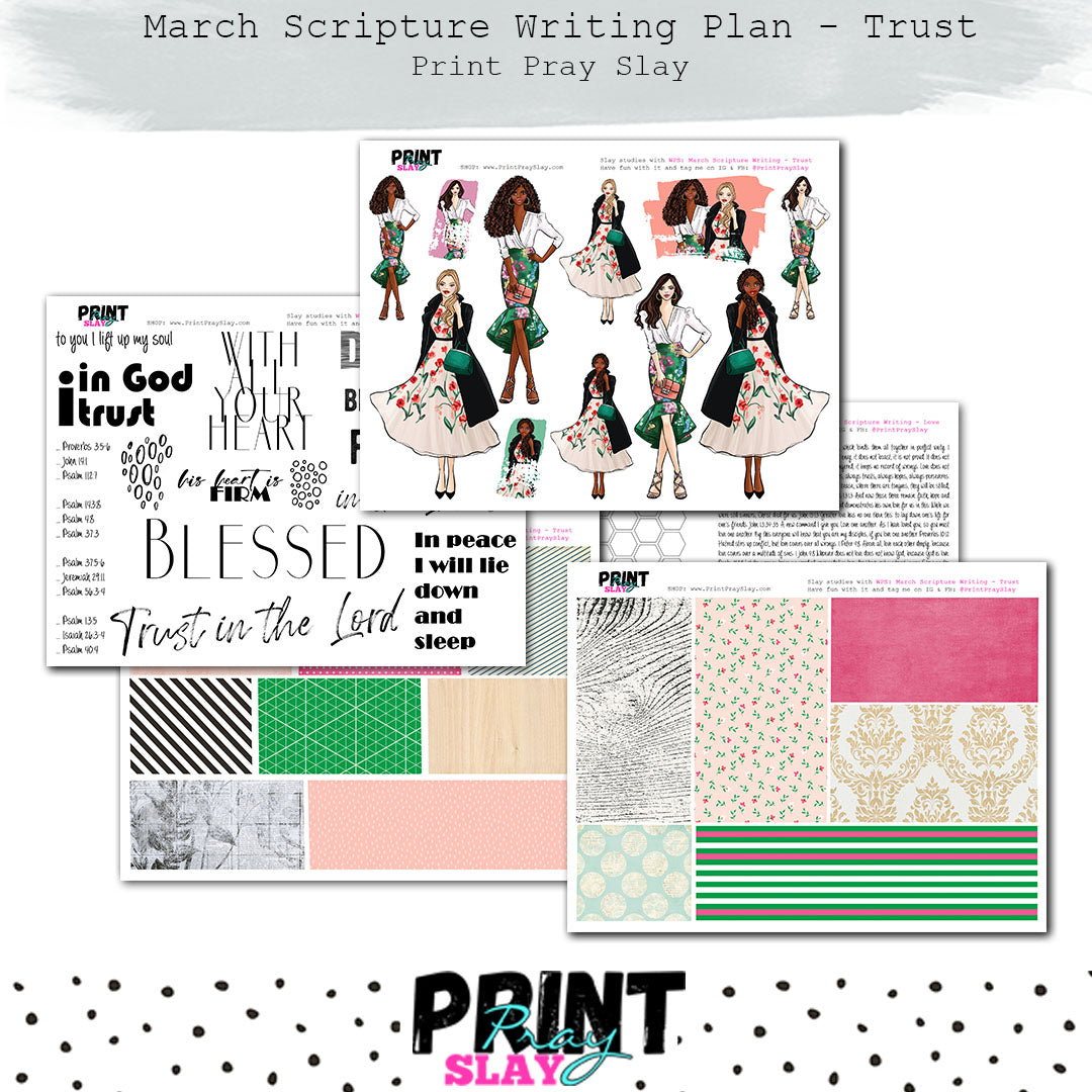 Marcg Scripture Writing March Scripture Writing Plan - Trust – Print Pray Slay