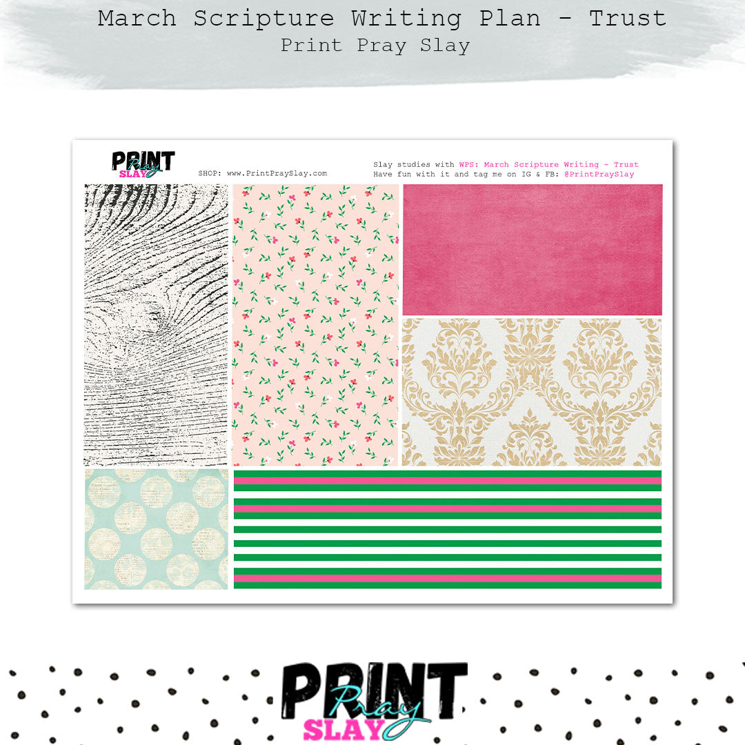Marcg Scripture Writing March Scripture Writing Plan - Trust – Print Pray Slay