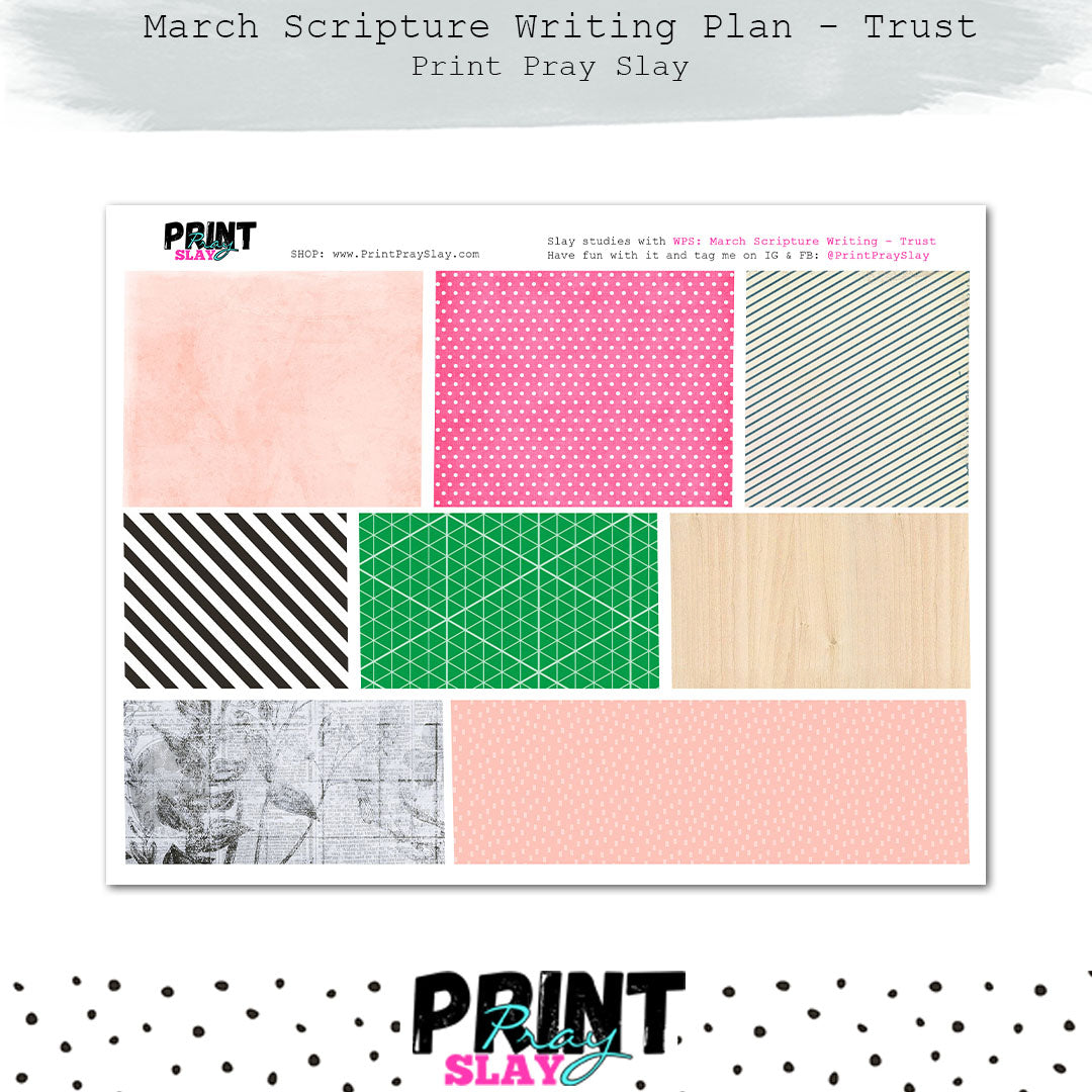 Marcg Scripture Writing March Scripture Writing Plan - Trust – Print Pray Slay