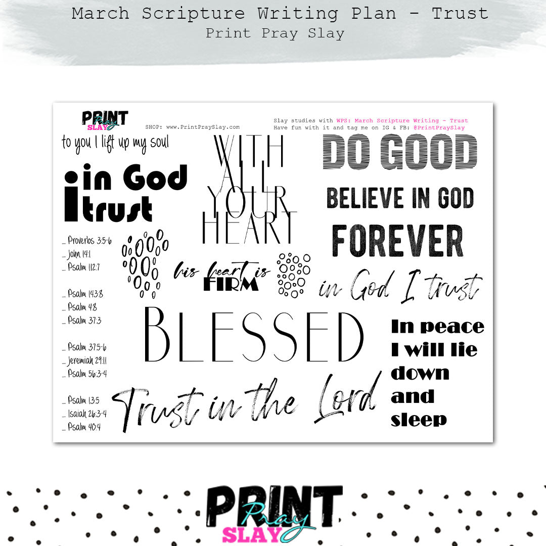 Marcg Scripture Writing March Scripture Writing Plan - Trust – Print Pray Slay