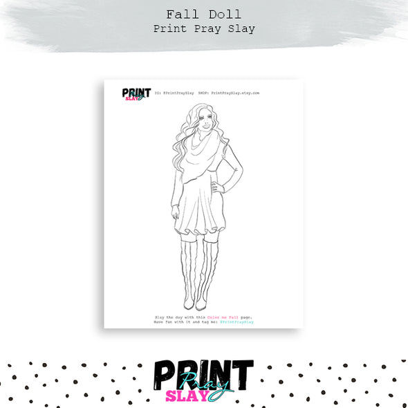Fall Doll Coloring Page
