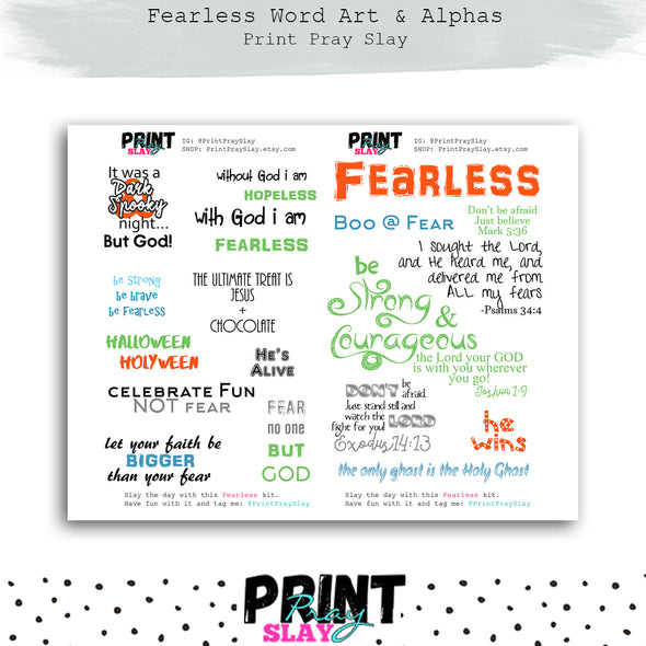 Fearless Word Art & Alphas