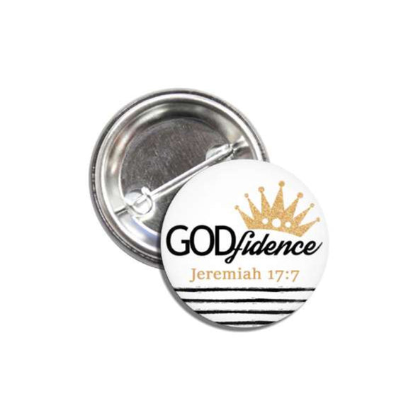 GODfidence Pin Back Button