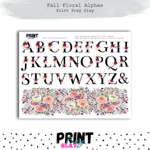 Alphas - Fall Floral Kit