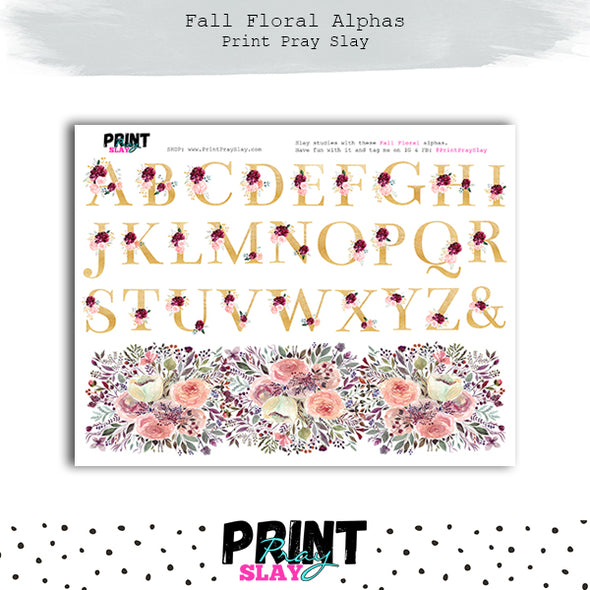 Alphas - Fall Floral Kit