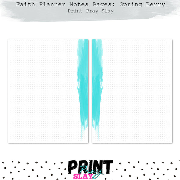 Faith Planner Notes - Spring Berry (12 pgs)