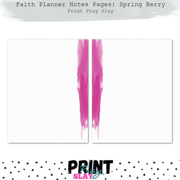 Faith Planner Notes - Spring Berry (12 pgs)