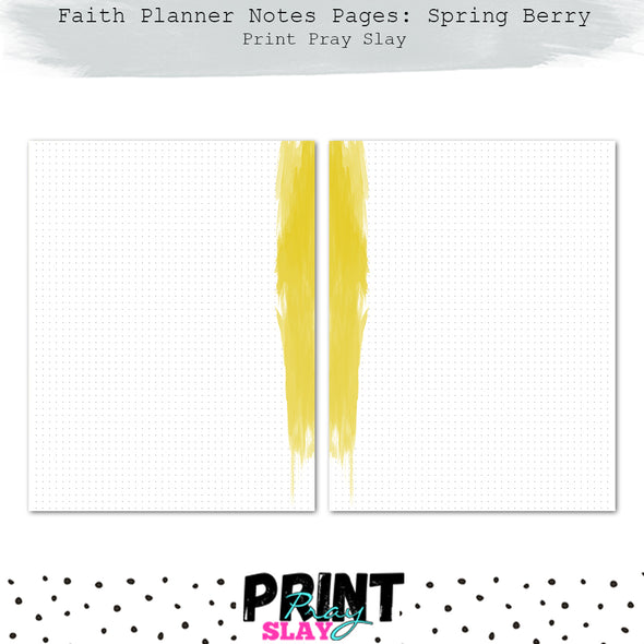 Faith Planner Notes - Spring Berry (12 pgs)