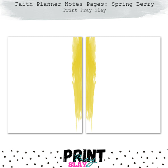 Faith Planner Notes - Spring Berry (12 pgs)