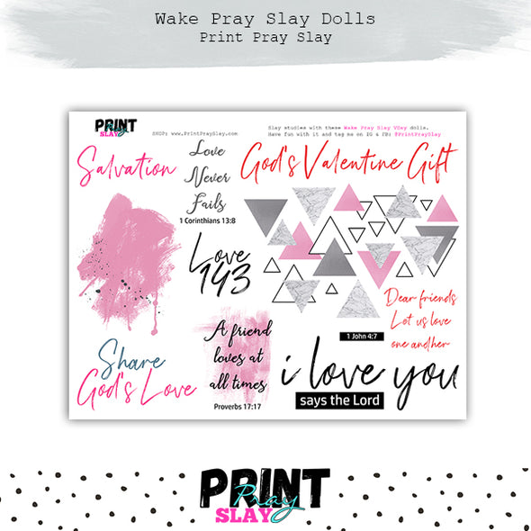 Valentines Day Wake Pray Slay Dolls DP