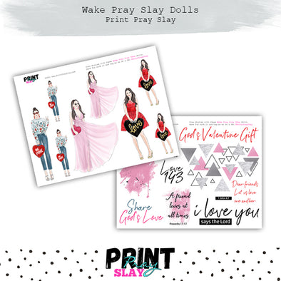 Valentines Day Wake Pray Slay Dolls LT