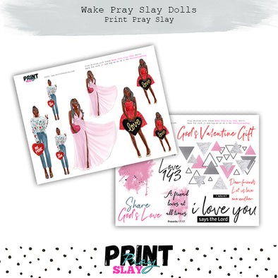 Valentines Day Wake Pray Slay Dolls DP