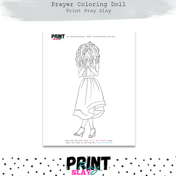 Prayer Doll Coloring Page