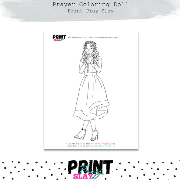 Prayer Doll Coloring Page