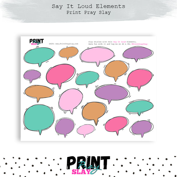 Say It Loud Speech Bubbles - Cotton