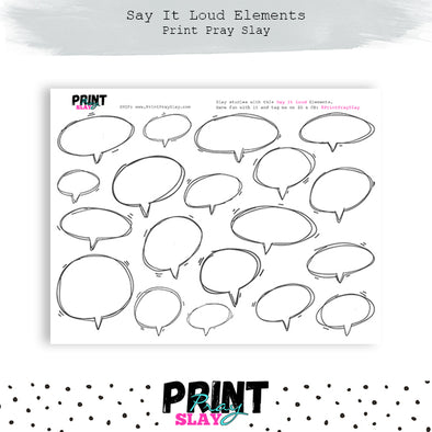 Say It Loud Speech Bubbles - Blank